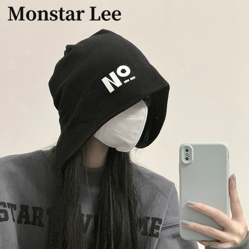 刘宇宁同款帽子女针织系绳护耳帽大头围包头堆堆帽素颜百搭渔夫帽