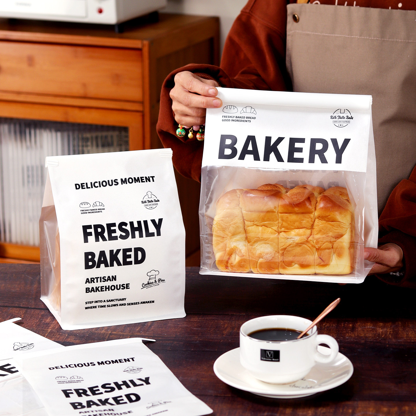 450克吐司面包袋麻薯可颂牛角包欧包烘焙西点铁丝卷边自封打包袋,厨房/烹饪用具,点心包装盒/包装袋,淘宝优惠券,粉丝福利购,淘宝优惠卷