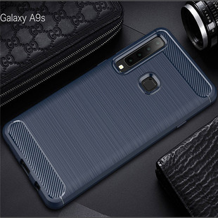 适用于A9S 2018三星SM-A9200/A920F/DS拉丝软硅胶防摔防滑手机壳炭纤维商务保护套简约男女