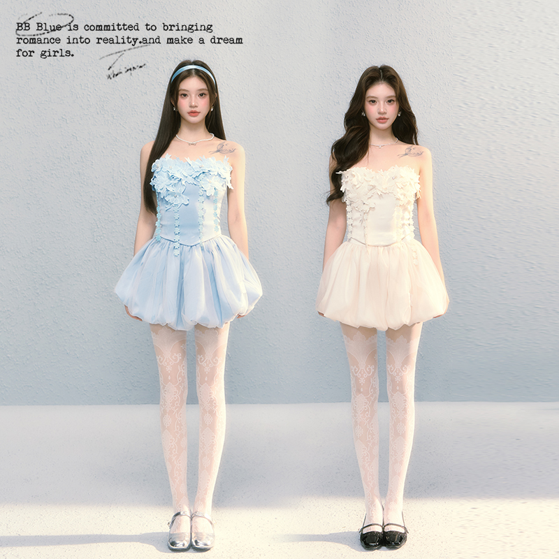 刺绣玫瑰连衣裙套装小众不撞款