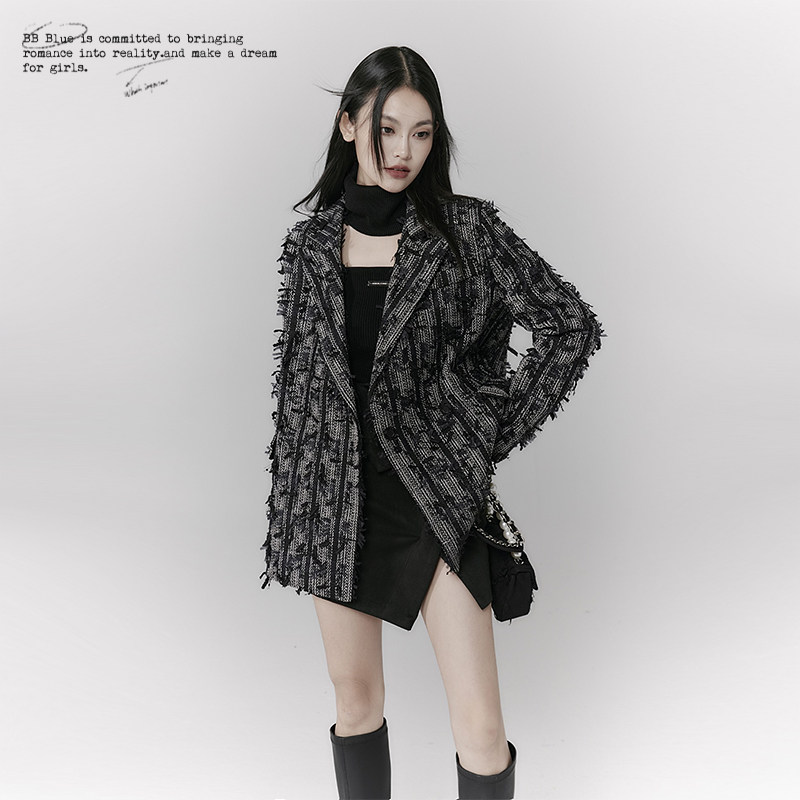 BB BLUE 原创设计 冷淡系休闲西装外套女秋冬季加厚高级小众上衣