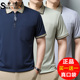 新款 中青年短袖 t恤翻领上衣夏季 申本男士 重磅纯色爸爸商务polo衫