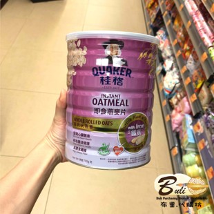 桂格即沖即食原片大燕麦高钙配方 紫米淮山含铁质配方700g