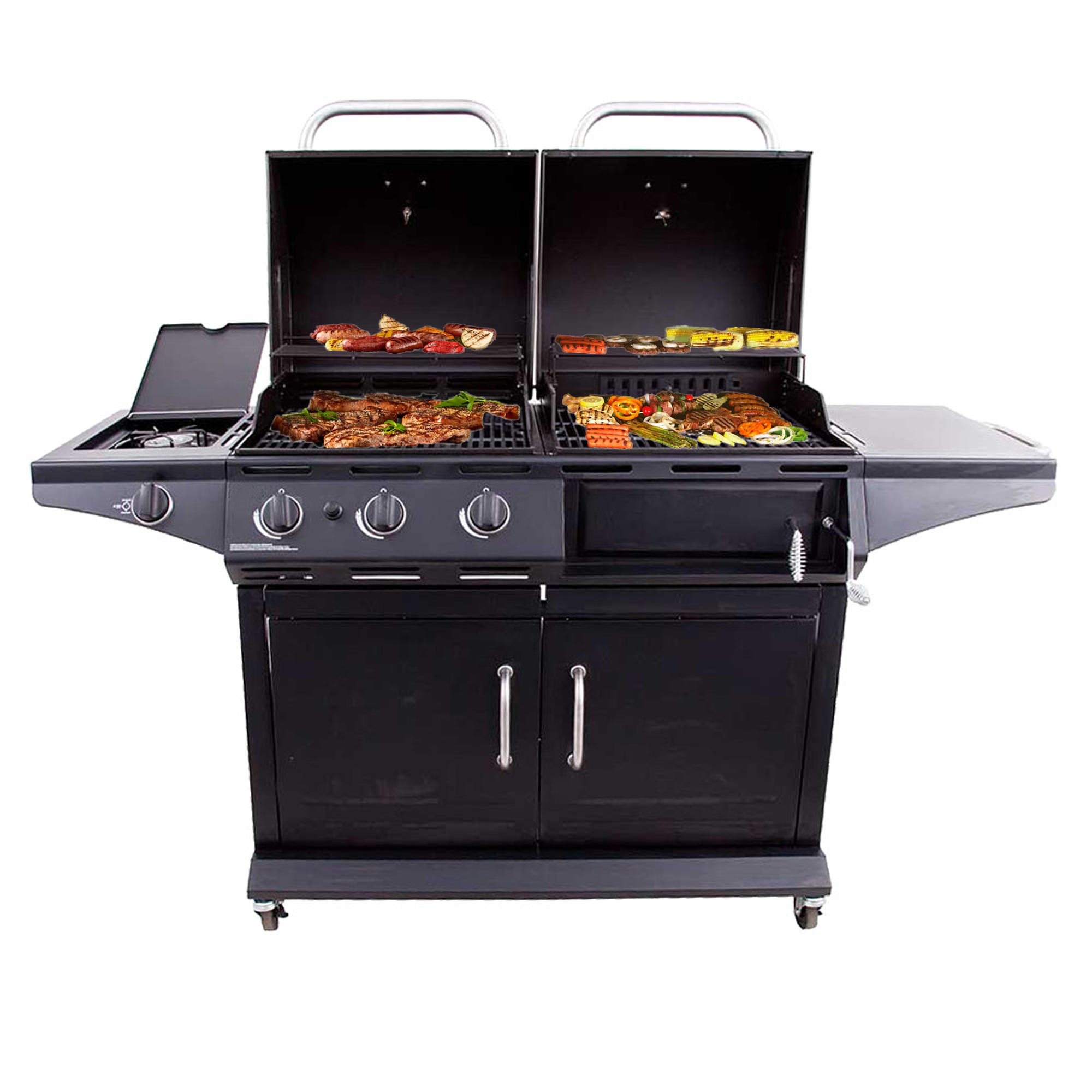 气碳两用庭院烧烤架液化气燃气烧烤炉商用大码酒店别墅美式焖烤炉