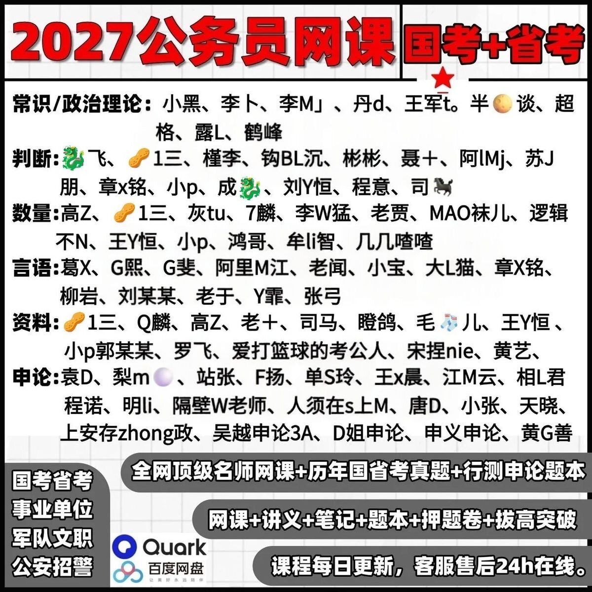 2027年国考省考事业编网课公务员系统考公网课行测申论职测笔试26