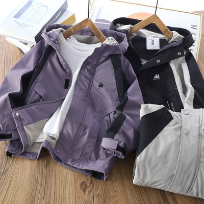 渺儿妈童品 男童薄绒外套秋冬新款中大童加厚防风连帽宽松拉链衫