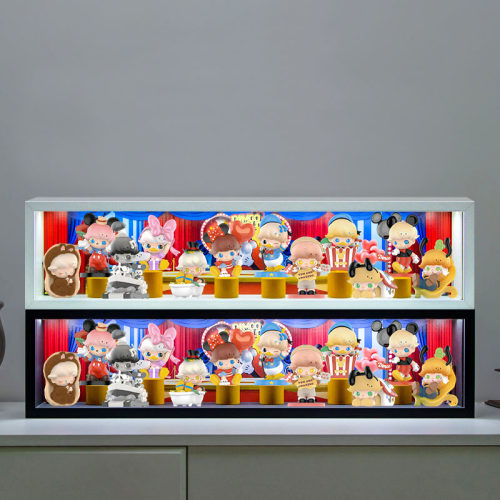 适用泡泡玛特DIMOO WORLD 迪士尼联名系列手办盲盒场景防尘展示盒