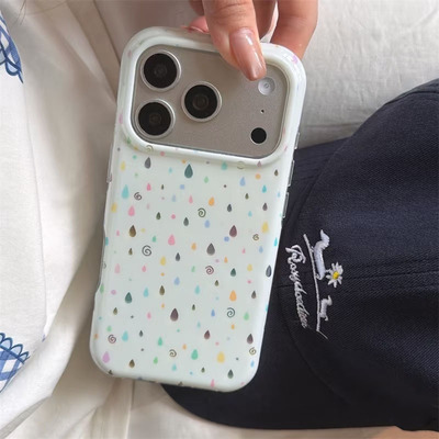 ins夏日雨滴iPhone全包防摔软壳