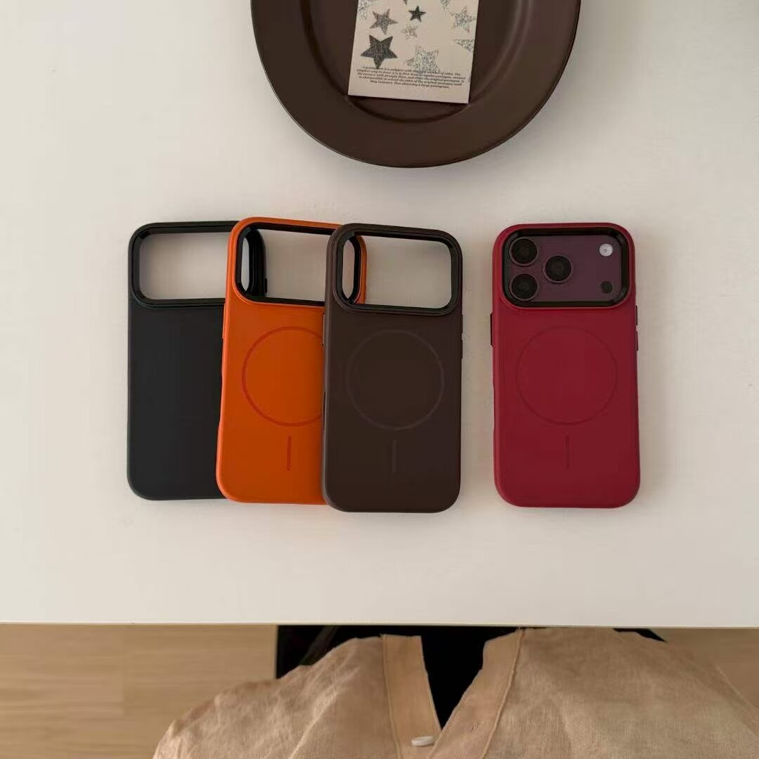 韩系ins风磁吸简约纯色适用苹果18promax手机壳iphone17pro新款16小众15高级感17少女心18全包防摔保护套软壳