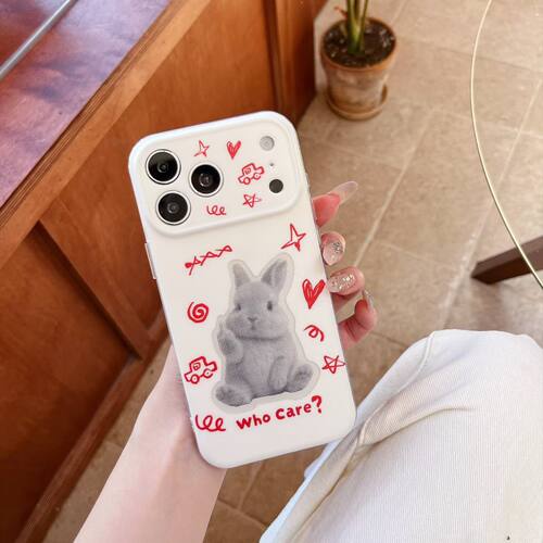 韩系涂鸦趣味兔子苹果全包防摔壳