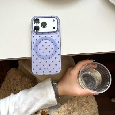 ins磁吸磨砂紫底全包手机壳新款