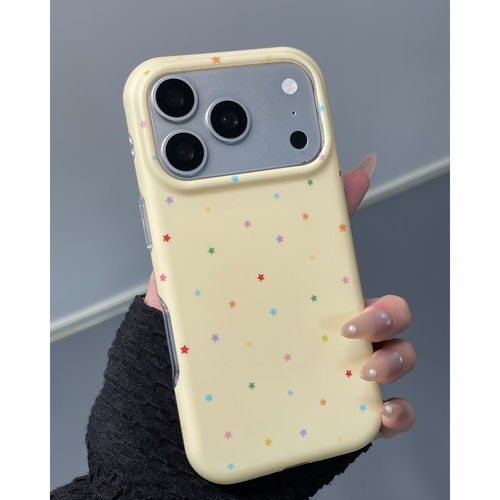 ins风彩色星星iPhone全包防摔壳