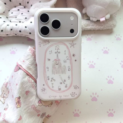 韩系小狗时钟iPhone全包防摔软壳