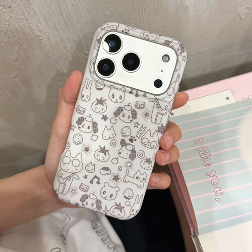 韩系涂鸦小动物iPhone手机壳防摔
