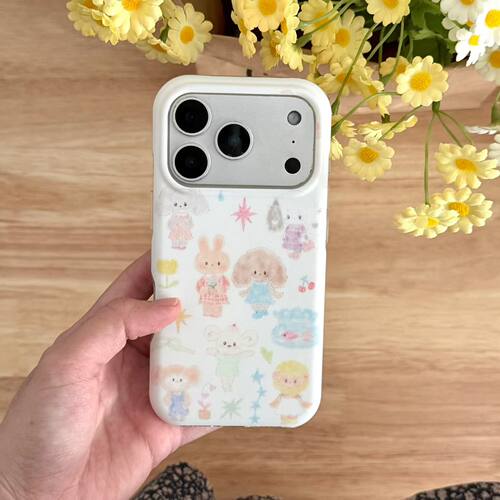 韩系涂鸦小动物iPhone手机壳防摔