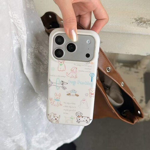 韩系涂鸦小狗iPhone防摔手机壳新