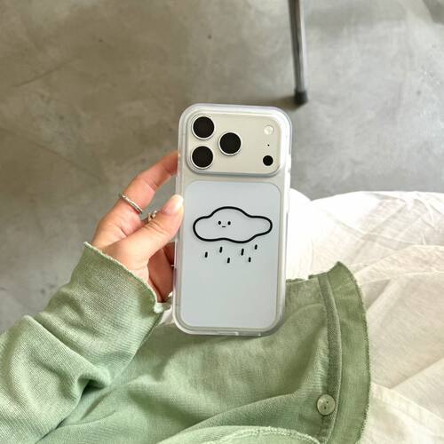 韩系透明云朵雨滴苹果全包防摔壳