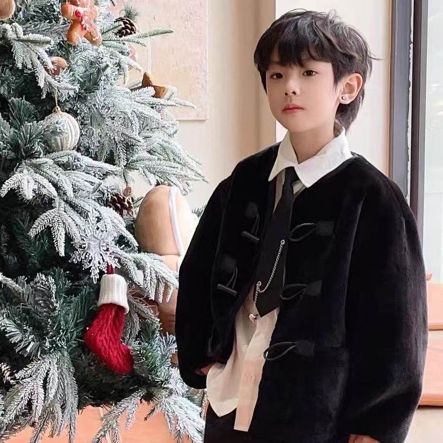 男童2026皮草外套加厚毛毛大衣冬款仿水貂休闲棉服新中式牛角扣,童装/婴儿装/亲子装,皮草/仿皮草,淘宝优惠券,粉丝福利购,淘宝优惠卷