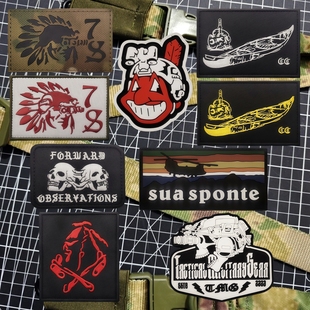 one7six网红战队臂章FOG独木舟反光魔术贴士气章 ins包贴战术徽章