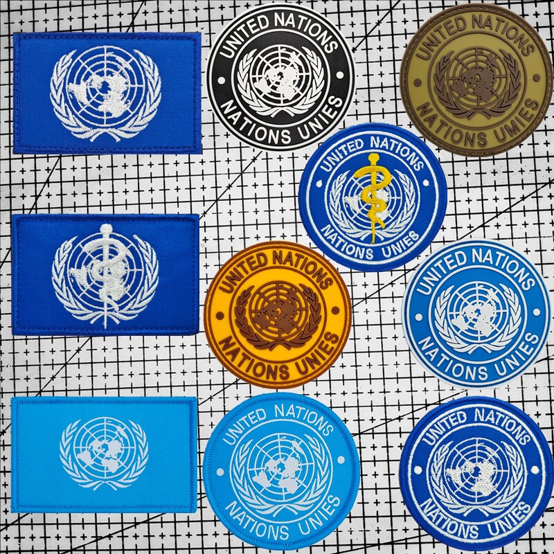 联合国魔术贴章 who世界卫生组织臂章战术士气徽章军迷救援背包贴