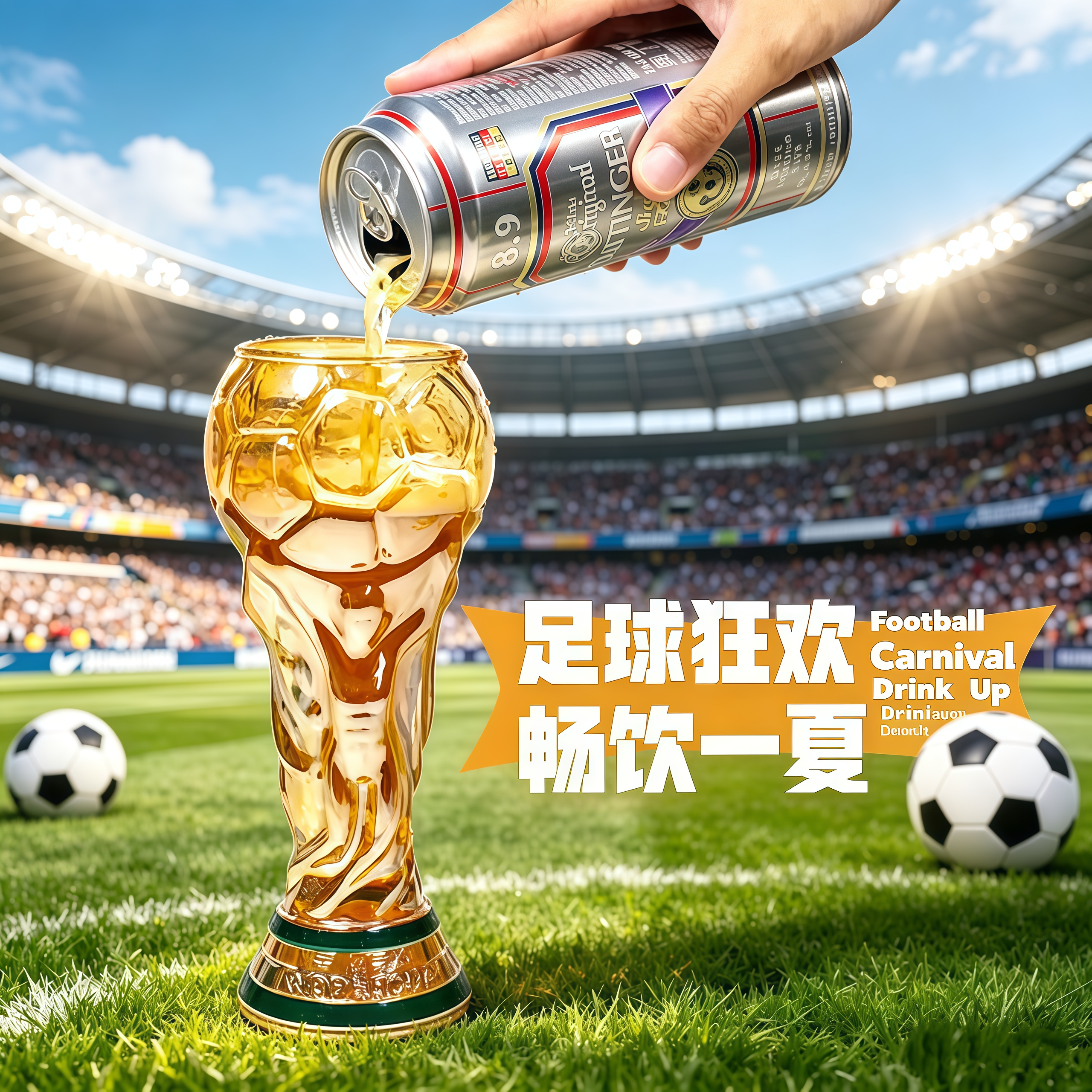 世界杯大力神造型啤酒杯球迷周边老公男生生日礼物创意观赛玻璃杯