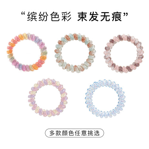 牵音发绳透明高颜值电话线发圈甜美扎发马尾丸子头发饰2026新款