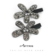 兰壹壹花嫣刘海夹双生花朵鸭嘴夹韩版 发夹刘海侧边夹发饰 轻奢时尚