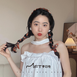 兰壹壹暮光巴黎发箍复古气质编发飘带发带头箍2025新款夏季发饰