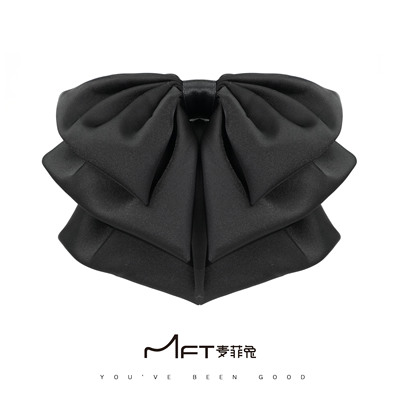 兰壹壹海盐马尾夹2025新款缎面职业飘带懒人抓夹显发量气质发饰