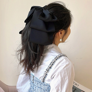 兰壹壹婉约派蝴蝶结抓夹温婉气质厚缎无褶皱显发量层次感发夹发饰