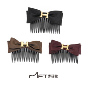 H领结发梳韩版 简约名媛气质蓬松公主头倒插梳碎发整理发卡发饰