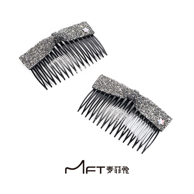 柏林恋曲发梳倒插梳蝴蝶结刘海发夹高颅顶洋气侧边碎发卡头饰防滑