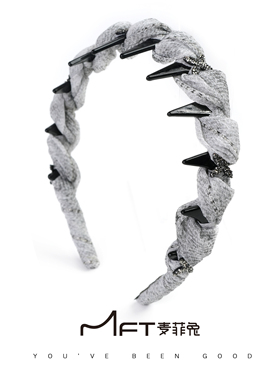 兰壹壹慵懒午后发箍高级灰色波浪锯齿头箍日常通勤高颅顶发饰头饰