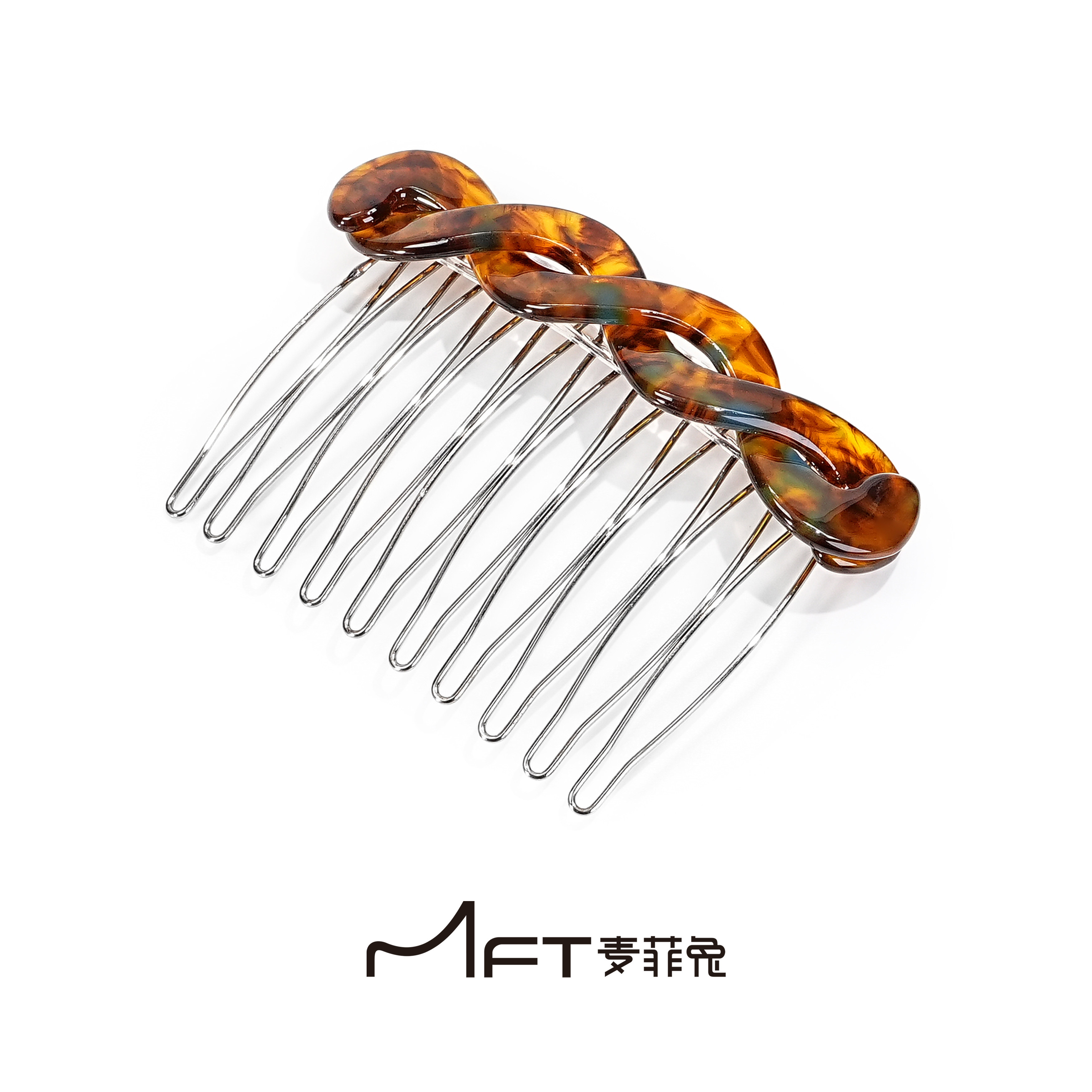 韩版醋酸倒插梳麻花发梳碎发整理刘海发夹公主头简约发饰头饰