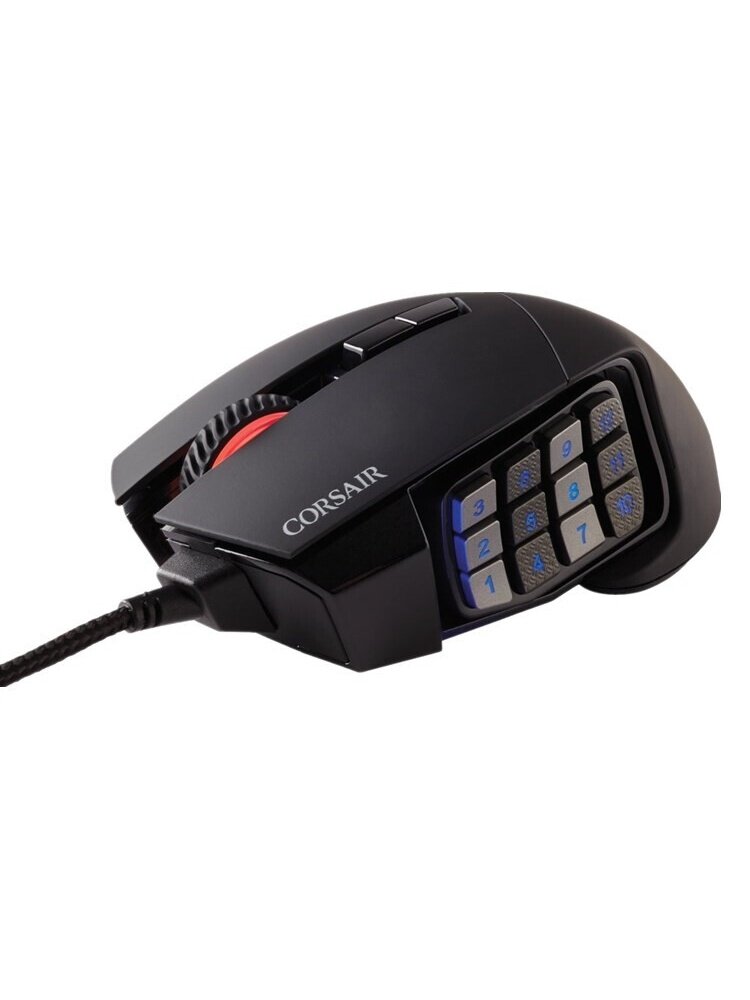 CORSAIR|CORSAIR SCIMITAR RGB 백라이트 게이밍 유선 마우스 12000 DPI 검정