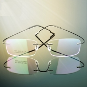 新款 861 眼镜框 金属无框记忆架超轻超弹男女眼镜框架 近视眼镜架