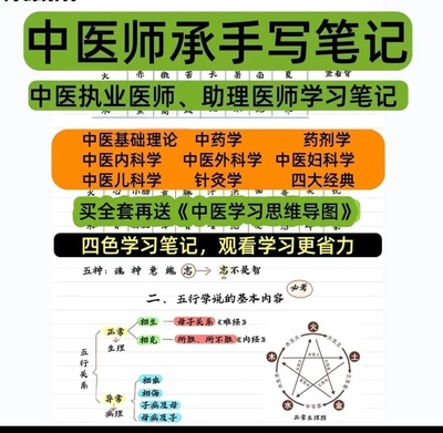 中医师承学习笔记助理医师执业医师考试PDF手写笔记设计素材