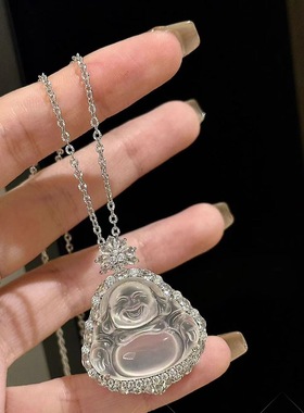 玉髓弥勒佛小红书毛衣链玉髓女