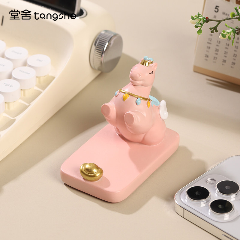 唐胖马手机支架摆件洛阳唐三彩文创小胖马办公室桌面装饰新年礼物