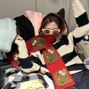 围巾春秋薄款女士秋冬早秋天初秋季手工编织针织小巧细条成品围脖