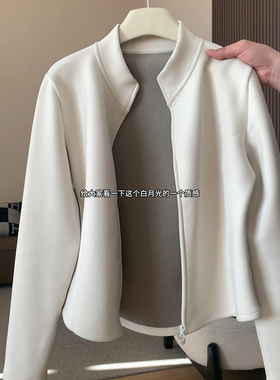 大码胖MM德绒保暖拉链打底内搭上衣女秋冬季显瘦开衫长袖卫衣外套
