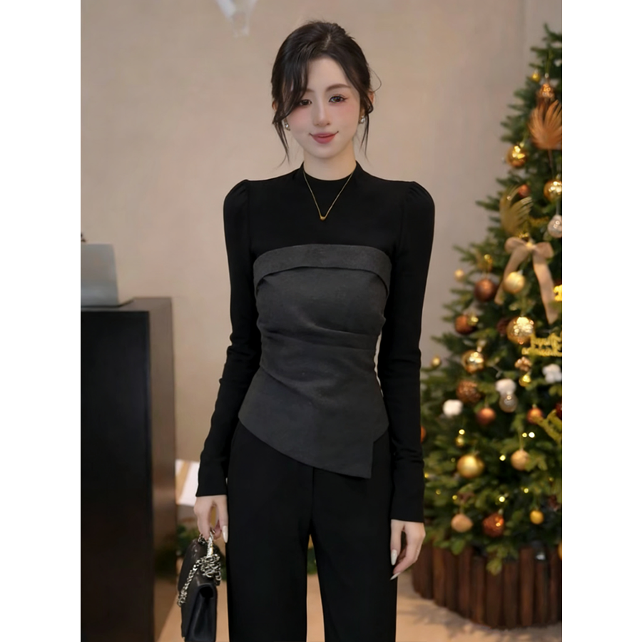 大码胖MM设计感交叉v领针织打底衫2026春季新款爆款修身T恤上衣,女装/女士精品,大码内搭,淘宝优惠券,粉丝福利购,淘宝优惠卷