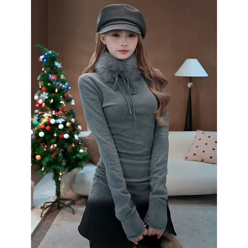 大码胖mm灰色围脖毛领高领毛衣女冬保暖显瘦高级感针织打底衫上衣,女装/女士精品,大码内搭,淘宝优惠券,粉丝福利购,淘宝优惠卷