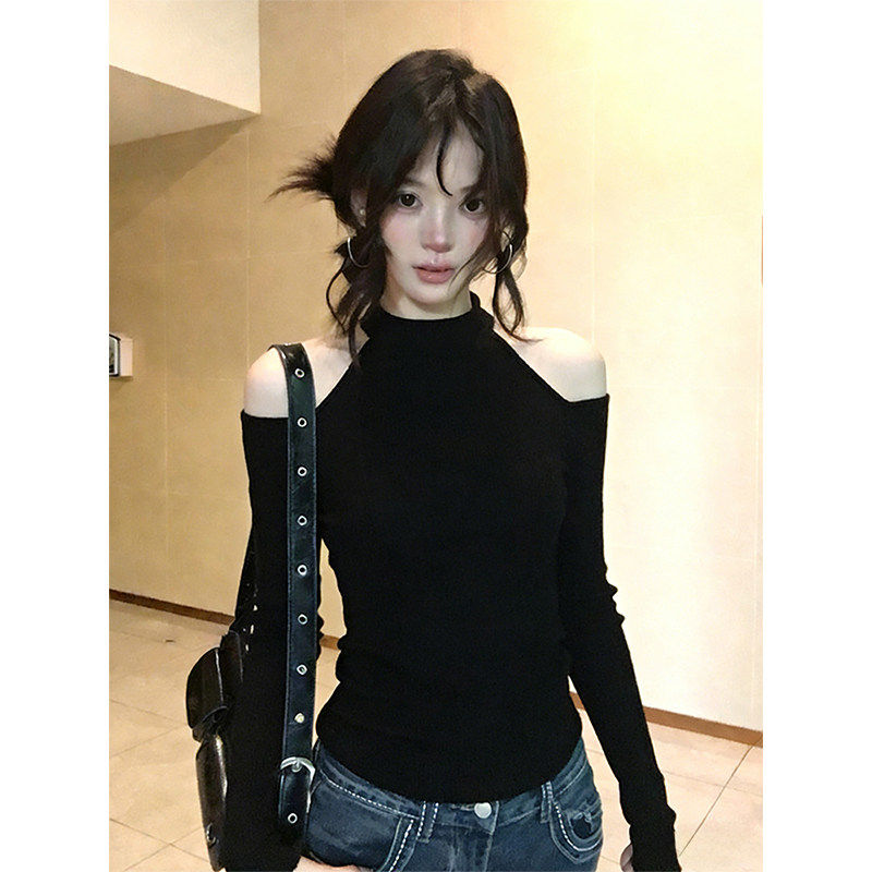 大码胖mm正反两穿小高领露肩毛织打底T恤女冬设计感修身辣妹上衣,女装/女士精品,大码内搭,淘宝优惠券,粉丝福利购,淘宝优惠卷