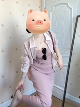 大码胖mm纯欲粉色吊带连衣裙女夏季2024年新款包臀裙长袖衬衫套装
