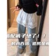 大码 胖mm蕾丝拼接A字半身裙女秋冬高腰时尚 气质遮胯叠穿屁帘短裙