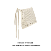 大码 屁帘披肩女 一片式 叠穿神助攻镂空显瘦时尚 钩编针织绑带秋冬款