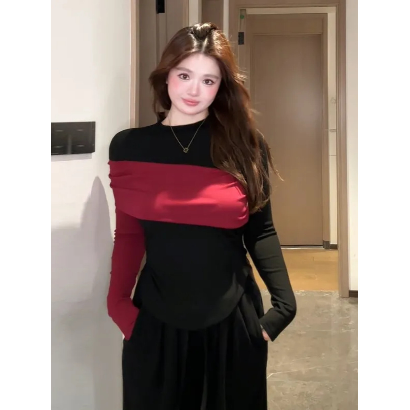 大码胖MM撞色内搭打底衫长袖T恤女2026新款秋冬显瘦加绒磨毛上衣,女装/女士精品,大码内搭,淘宝优惠券,粉丝福利购,淘宝优惠卷