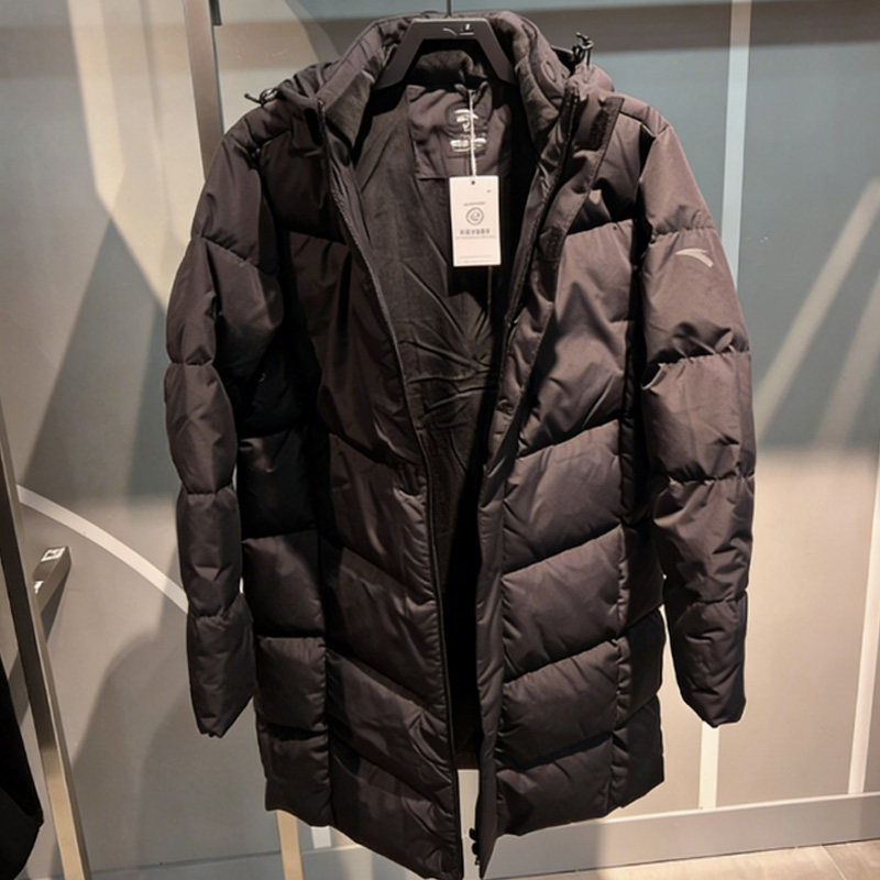 安踏羽绒服男中长款连帽冬季2保暖防寒棉服外套官方正品152617902