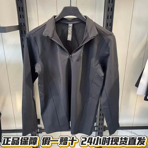 安踏长袖T恤衫男半拉链立领2026秋冬2休闲针织加绒卫衣152646401N